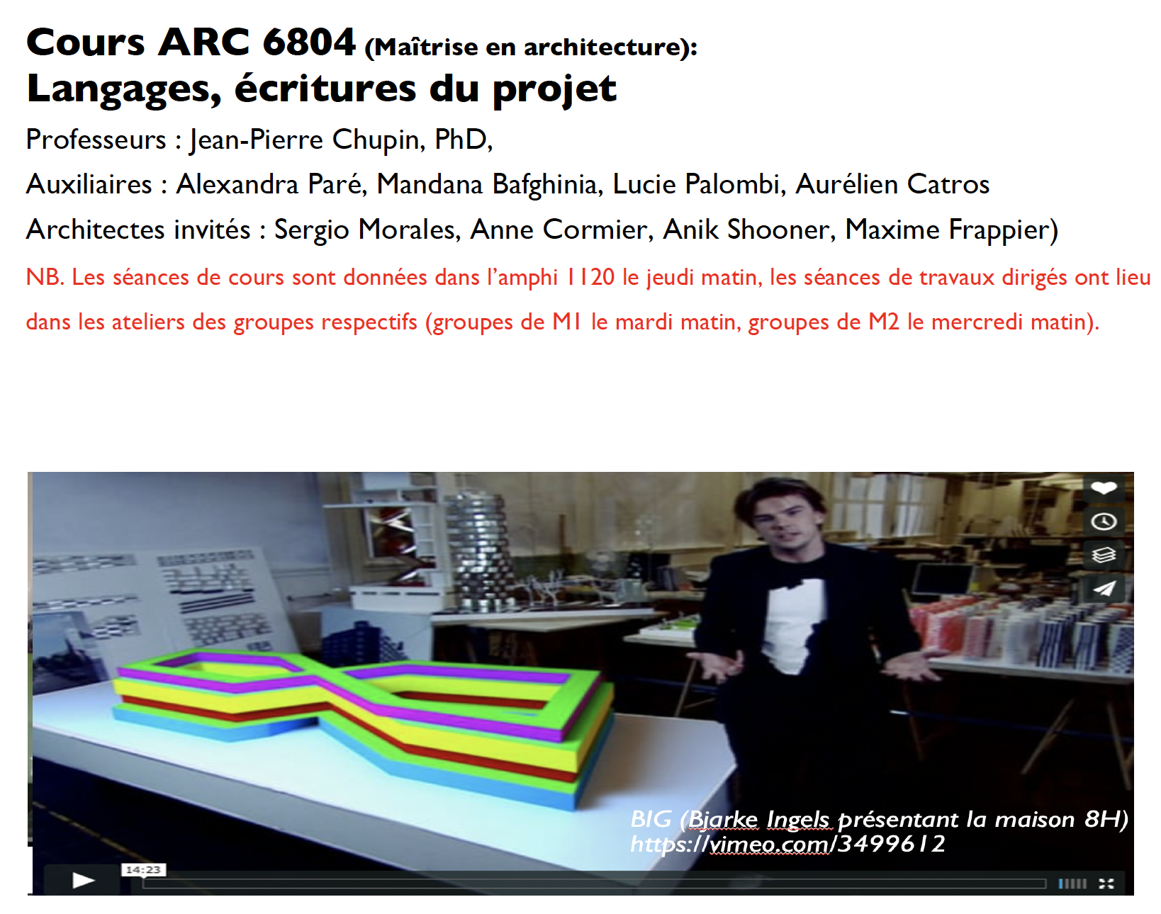 ARC6804-Plan de cours _ Langages, écritures du projet (Maîtrise en architecture)